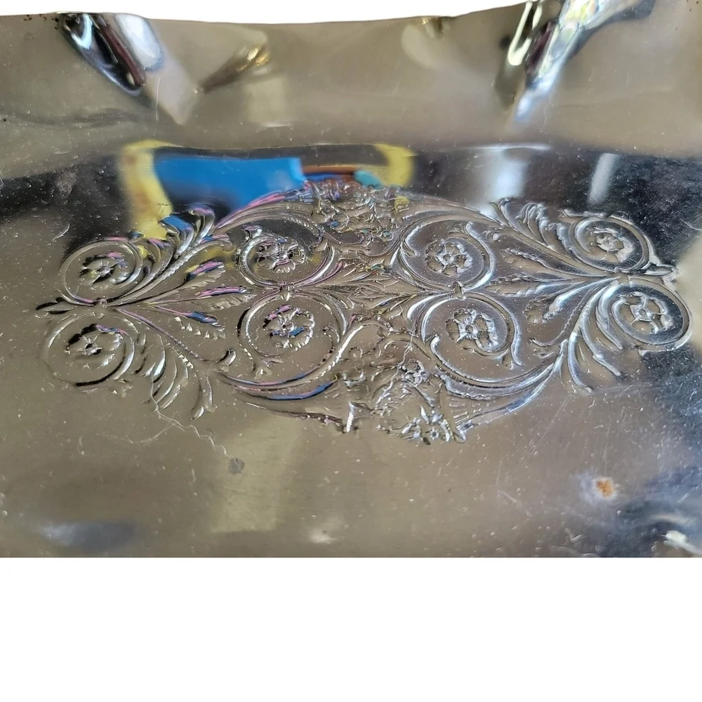 Vintage Elegant Metal Serving Tray / Candy Dish